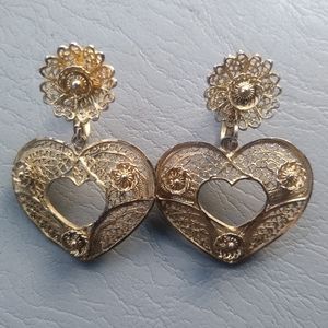 Vintage Van Lou Filigree Sterling Silver Earrings